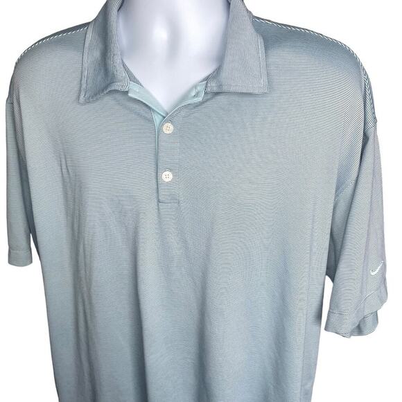 Nike Golf Blue Gray Striped Polo Sz XL - Picture 2 of 8